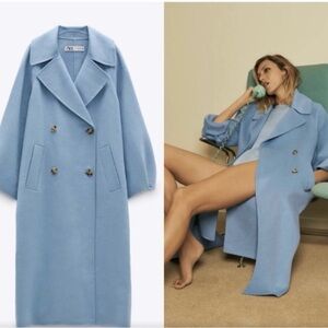 Sky blue midi coat